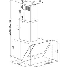 Silverline 90cm Köksfläktar Silverline Pe340-90sr Vägghängda Köksflaktar, Svart