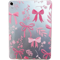 Apple iPad Mini 4 Tablet Cases Shein pc Transparent Flower Bowknot Pink Soft TPU Tablet Case No Pencil