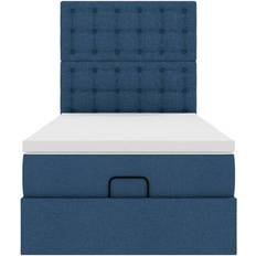 vidaXL Ottoman Seng Med Madras & LEDs Blå 100x200 cm Stof Rammeseng 100x203cm