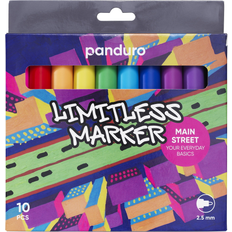 Akrylpennor Panduro Markers Main Street Set 10 – akrylpennor i klassiska basfärger för alla tillfällen