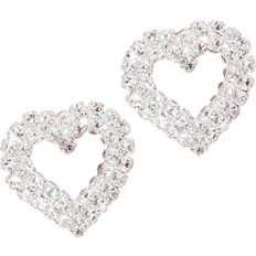 Shein pair Trendy Elegant New Style Geometric HeartShaped Rhinestone Stud Earrings For Women Daily Casual Birthday Gifts