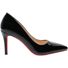 Syntetisk læder Højhælede sko Shein Women's Pointed Toe Comfortable And Fashionable Black High Heels For Parties And Banquets