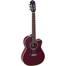 Guitares acoustiques Ortega RCE138 Guitare électro-classique Rouge brillant housse)