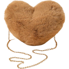 Shein 1pc Girls Fluffy Heart Design Crossbody Bag