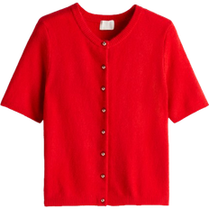 H&M Stickad Kofta - Klarröd