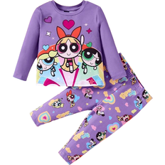 Purple Other Sets Children's Clothing Shein Casual Cartoon Print Long Sleeve T-Shirt And Leggings Set - Multi