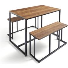 Dunelm Charlie 4 Rectangular Table with 2 Benches Dining Set 70x110cm 3pcs