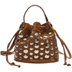 Stradivarius Studded Crossbody Bucket Bag - Terracotta