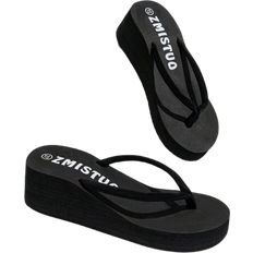 Shein Women'S Fashionable, Casual, Comfortable Black Color Flat Sole Slipper Sandals. Durable, Slip Resistant, Suitable For Indoor & Outdoor Use