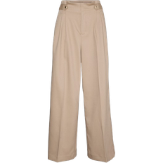 Vero Moda Elma High Waist Trousers - Brown/Silver Mink