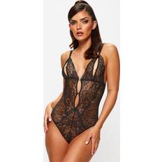 Diamond Heart Crotchless Body - Black