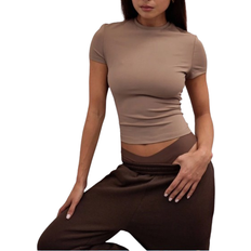 Shein MUSERA Capped Sleeve Snatched T Shirt