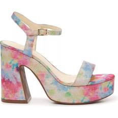 Jessica Simpson Xilka Sandal Women's Pink/Blue/Multicolor Abstract Print Fabric Sandals Ankle Strap