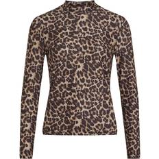 Vila VILeoa L/S Rollneck Top - Beige/Bruin/Zwart
