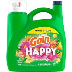 Gain Liquid Laundry Detergent, Happy, HE Compatible, 154 1.22gal