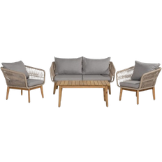 Denoord Utemöbler deNoord Morocco Soffgrupp Loungeset, 1 Bord inkl. 2 Stolar & 1 Soffor