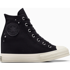 Converse Womens Chuck Taylor All Star Classic Wedge Mended Embellishment Platform Sneaker Total Eclipse BLACK