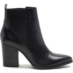 'Finsbury' High Heel Leather Ankle Boots Black
