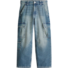 H&M Boys Blue Wide-leg Cargo Jeans