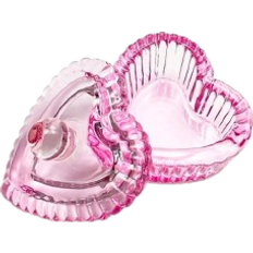 Shein 1Pc Nail Art Crystal Glass Cup Dappen Dish Clear Bowl Container Nail Tools For Acrylic Liquid Powder Nail, with Heart-Shaped Pink Lid and Holder, Glassware Care Tools for Nail Art Manicure