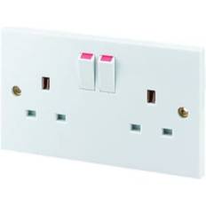 13A Twin Switch Plug White