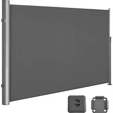 Songmics Sidomarkis för Balkong och Terrass 180 x 400 cm Smoky Grey