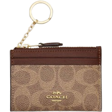 Card Cases Coach Mini Skinny Id Case In Signature Canvas - Brown