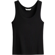 Tanktops H&M Ribbed Vest Top - Black