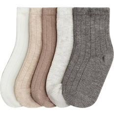 H&M Baby White 5-pack textured-knit socks 5.5-7