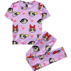 Heart Nightwear Children's Clothing Shein THE POWERPUFF GIRLS X SHEIN Young Girl Cartoon Heart Print