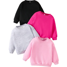 Shein pcs Young Girl Knit Solid Color Round Neck Loose Casual Sweatshirts Set
