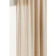 2 Pcs Pellavasekoitteisia Verhoja 120 x 250 cm Beige