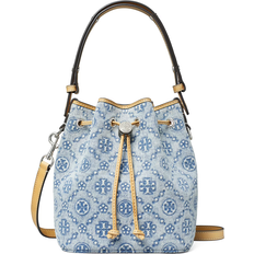 Tory Burch T Monogram Denim Bucket Bag - Powder Blue