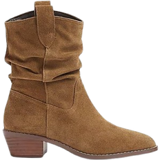 River Island Womens Beige Suede Slouch Western Boots