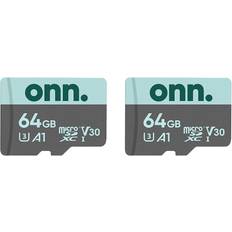 onn. Microsdhc cards two cards sealed 2x 64gb cards memory card 64 GB
