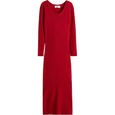 H&M Girls Red Rib Knit Dress - Red