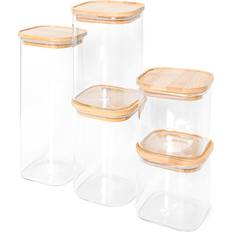 Olsen Home Glass Storage Bins With Bamboo Lids 5 Pack Küchenbehälter 5Stk.