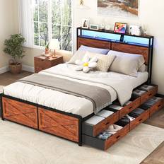 Queen storage bed frame Ivy Bronx King Size Storage Bed Frame Queen