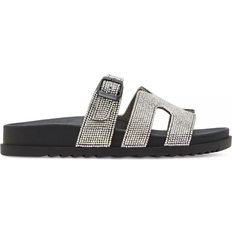 Rhinestone shoes Madden Girl Women's Darling-r Embellished Footbed Slide Sandals Black/Rhinestone