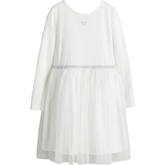 H&M Dresses H&M Jersey Dress with Tulle Skirt - White