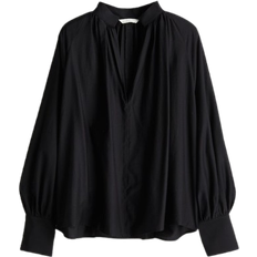 H&M Ladies Black Balloon-sleeved blouse