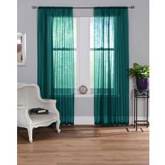 The Mill Shop Voile Slot Top Panels 59W x 63D" 149x160 cm Soft Teal 150x160cm