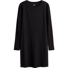 H&M Girls Ribbed Jersey Dress - Black