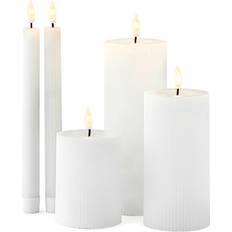 Inredningsdetaljer Olsen Home Grooved White LED-ljus 20cm 5st