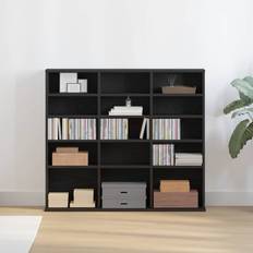 vidaXL CD Cabinet Black Oak 100.5 x 23 x 89.5 cm Shelving System