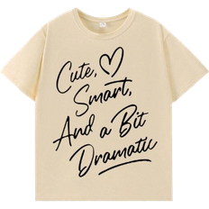 Shein Tween Girl Lovely Simple Fresh Slogan Printed Round Neck T-Shirt For Summer