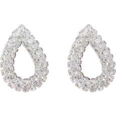 Shein Pair Of Fashionable Elegant And Exquisite New Geometric DropShaped Bottomless Rhinestone Stud Earrings For Ladies And Girls Daily Casual Birthday Gift