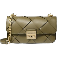 Michael Kors Tribeca Small Woven Leather Shoulder Bag - Green