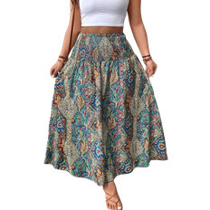 Shein Plus Women Paisley Floral Print Ruffle Hem Skirt