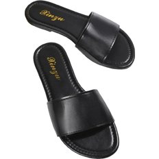 Polyurethane Slides Shein Women Single Band Slide Sandals